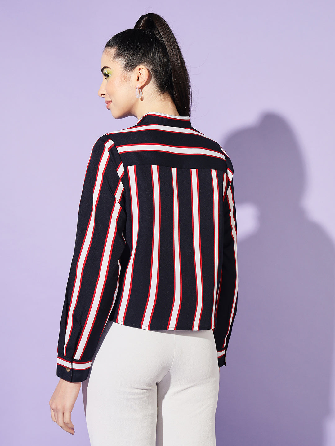 Women Boxy Striped Casual Shirt