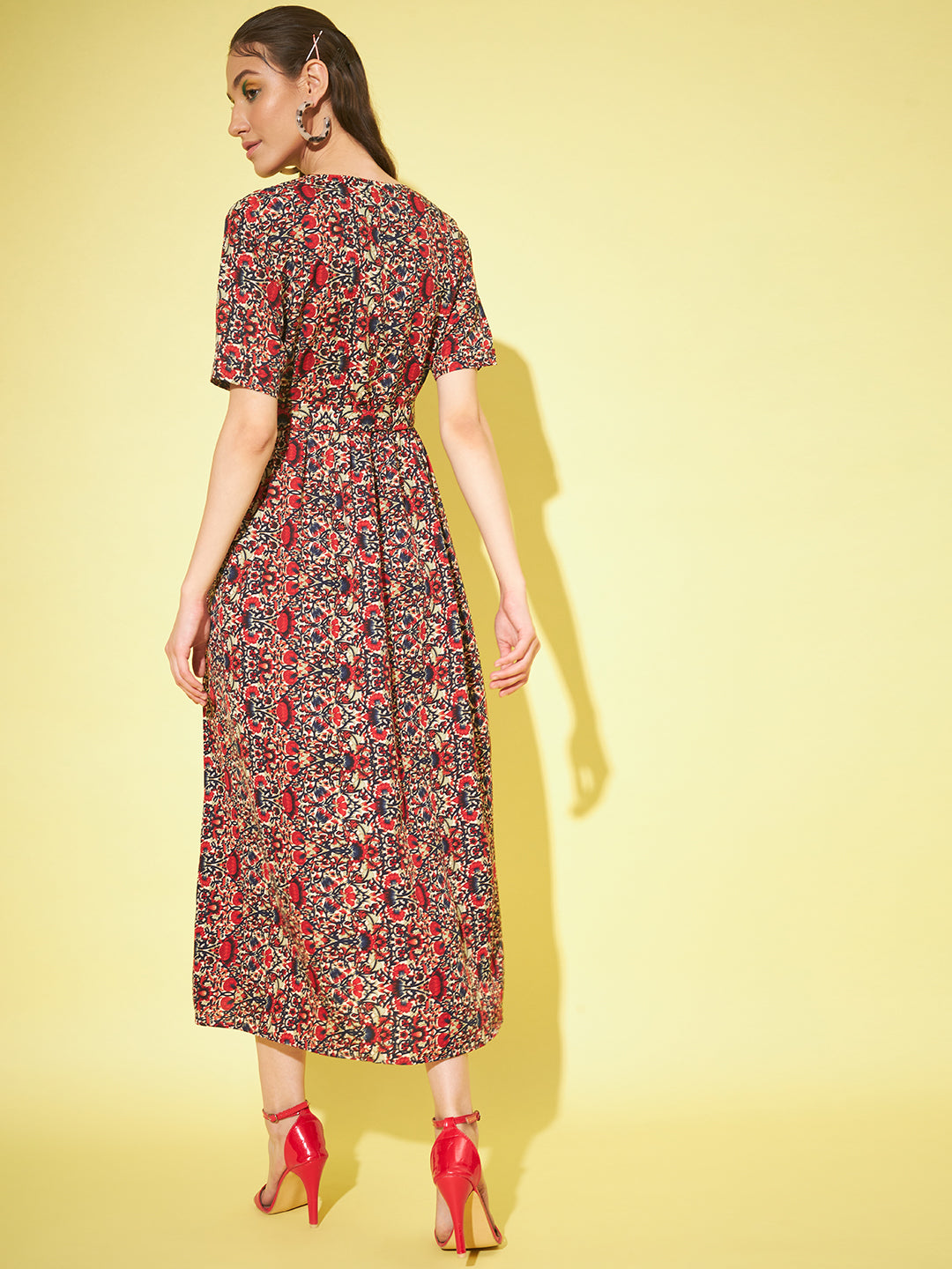 Women A-line Floral Print Dress