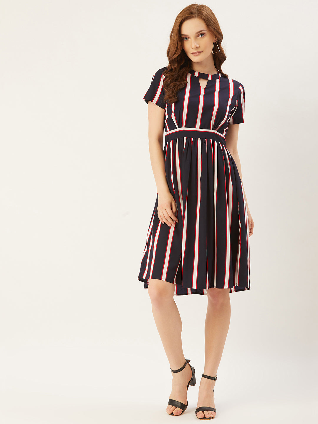 Women A-line Dark Blue Dress