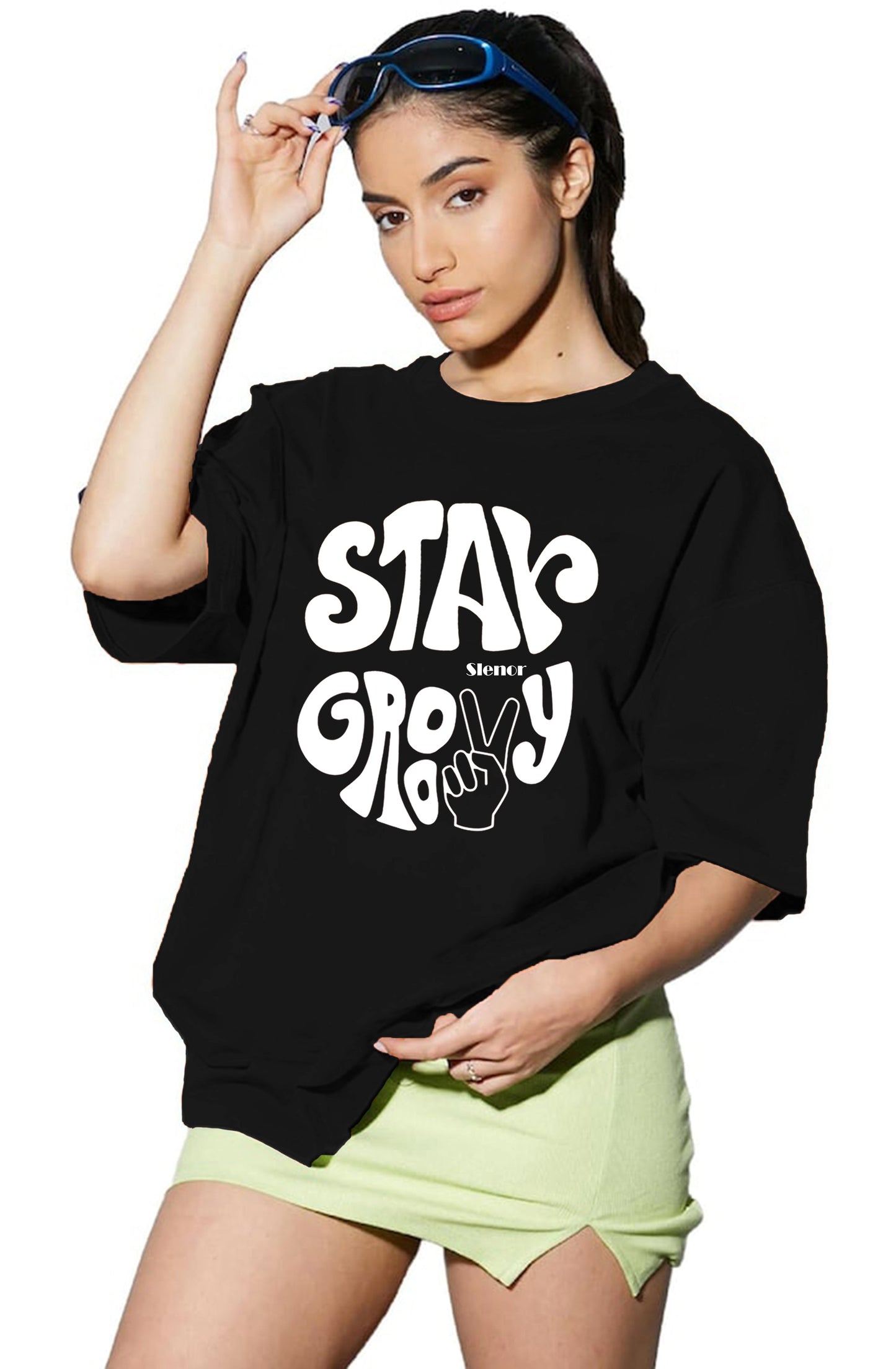 Women's Casual Printed Cotton Blend Drop Shoulder Trendy Long T-Shirt