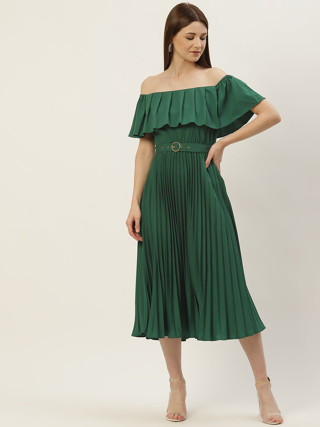 Accordion Plated A-Line Dress