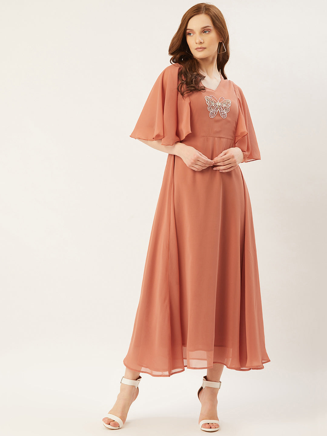 Women Maxi Peach Dress