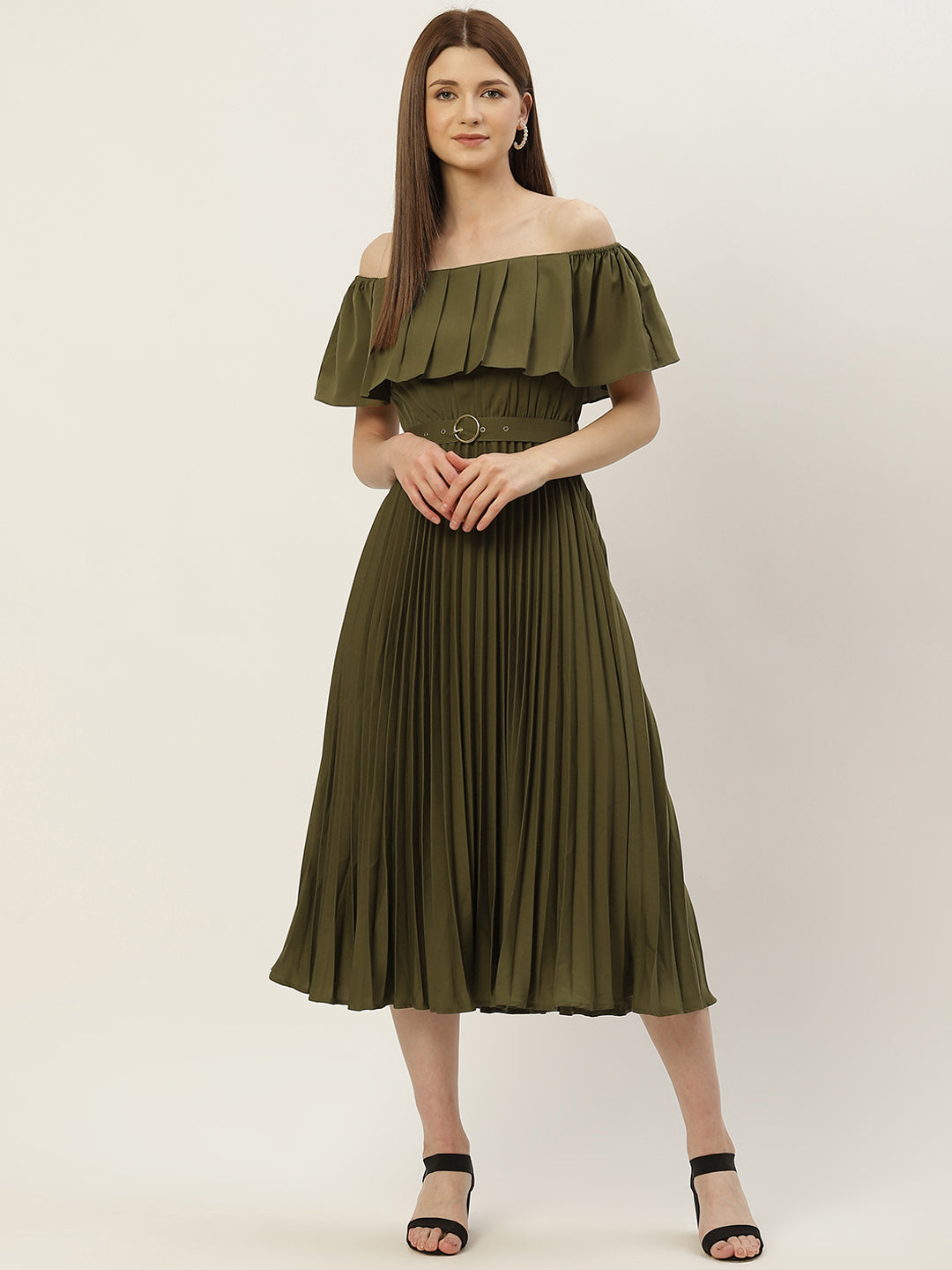 Accordion Plated A-Line Dress