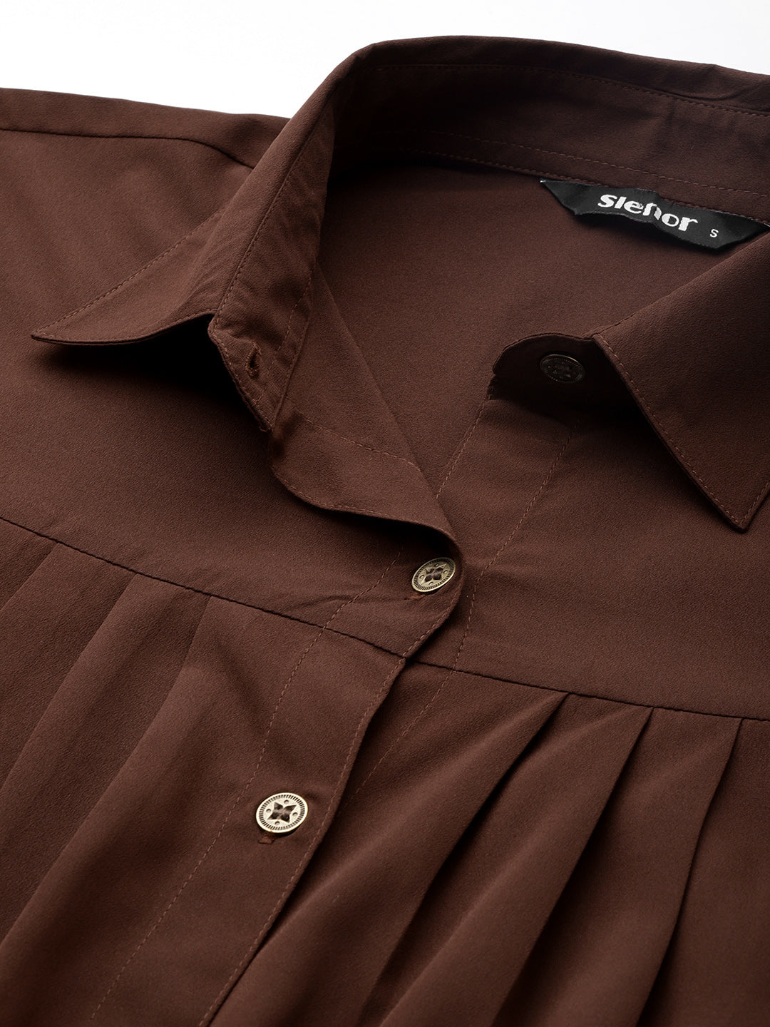 Women Solid Brown Casual Shirt