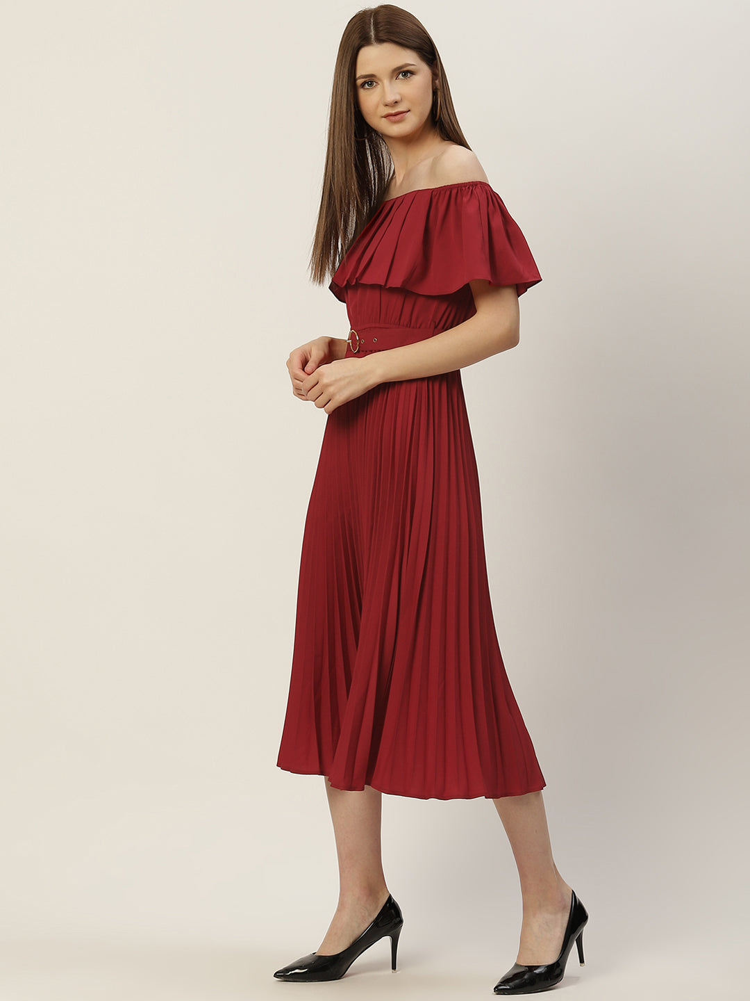 Accordion Plated A-Line Dress