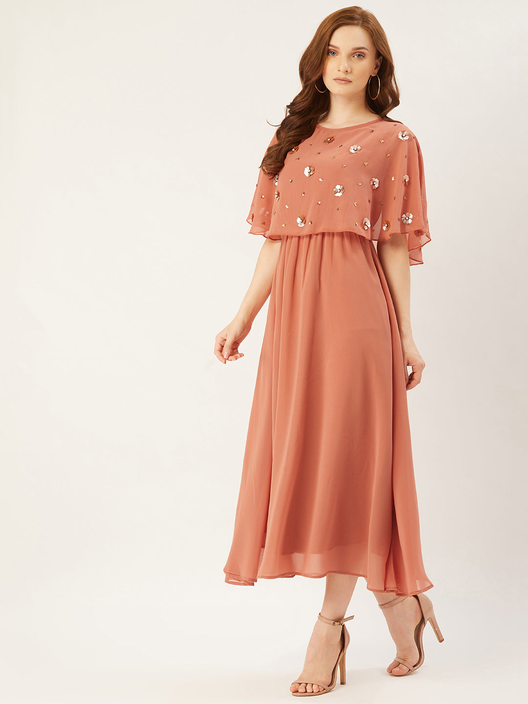 Women Maxi Peach Dress