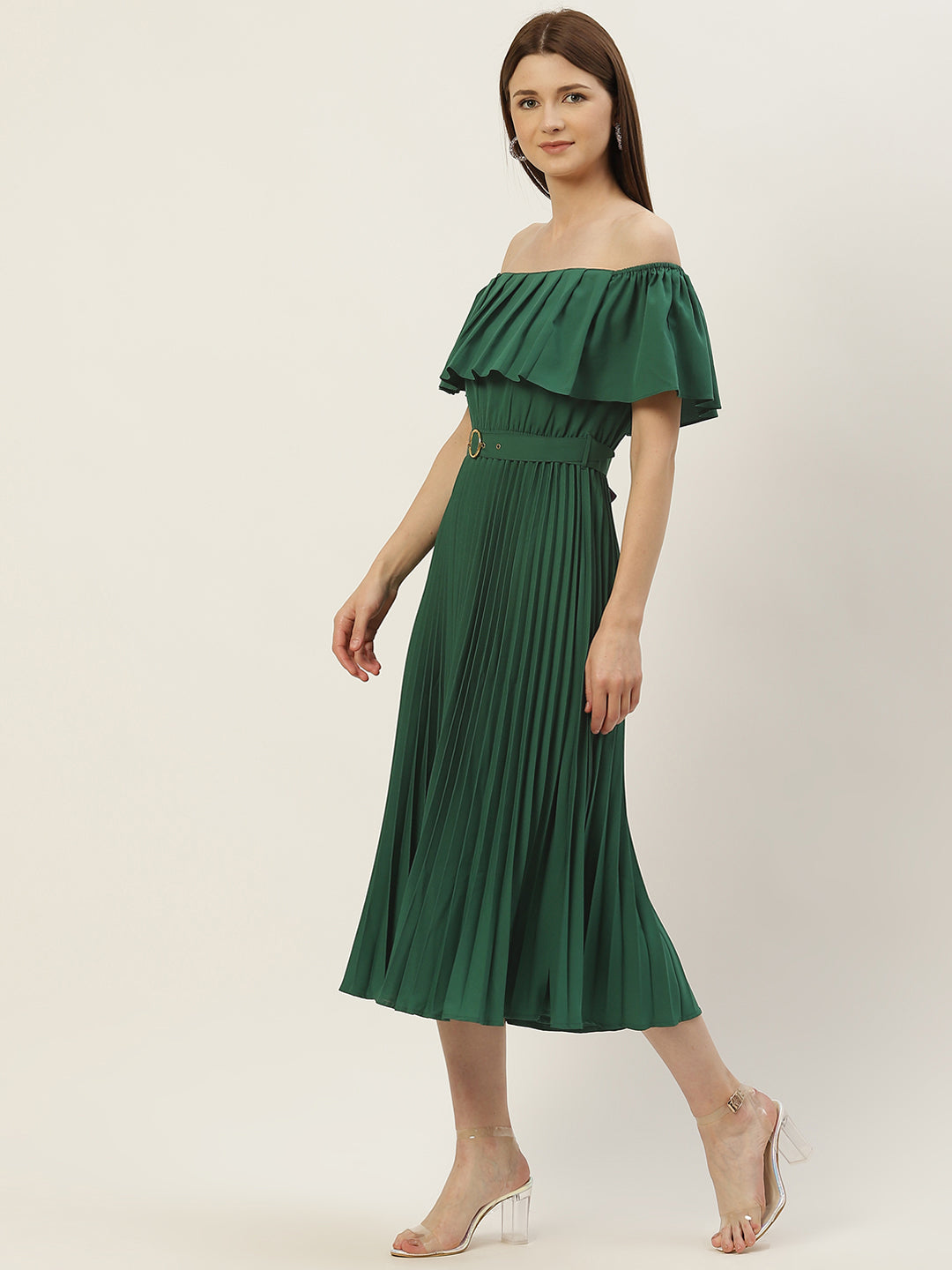Accordion Plated A-Line Dress