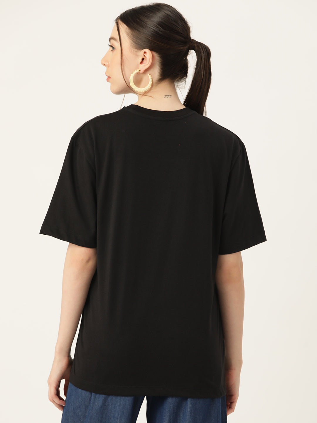 Women Graphic Printed Pure Cotton Long T-shirt
