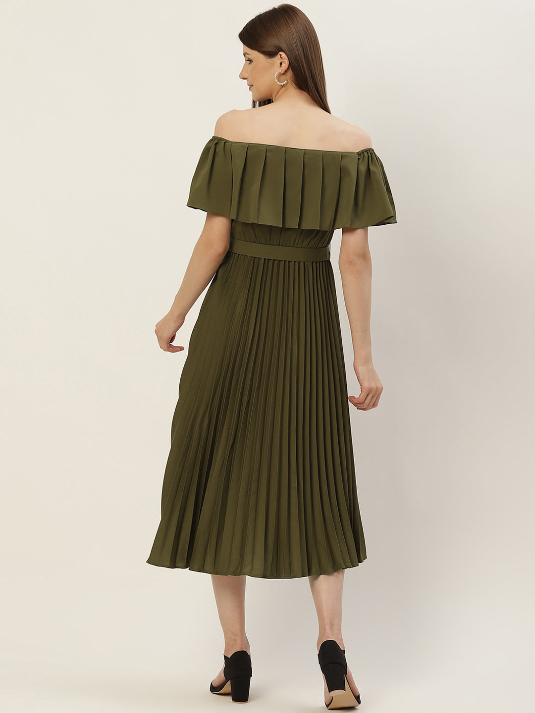 Accordion Plated A-Line Dress