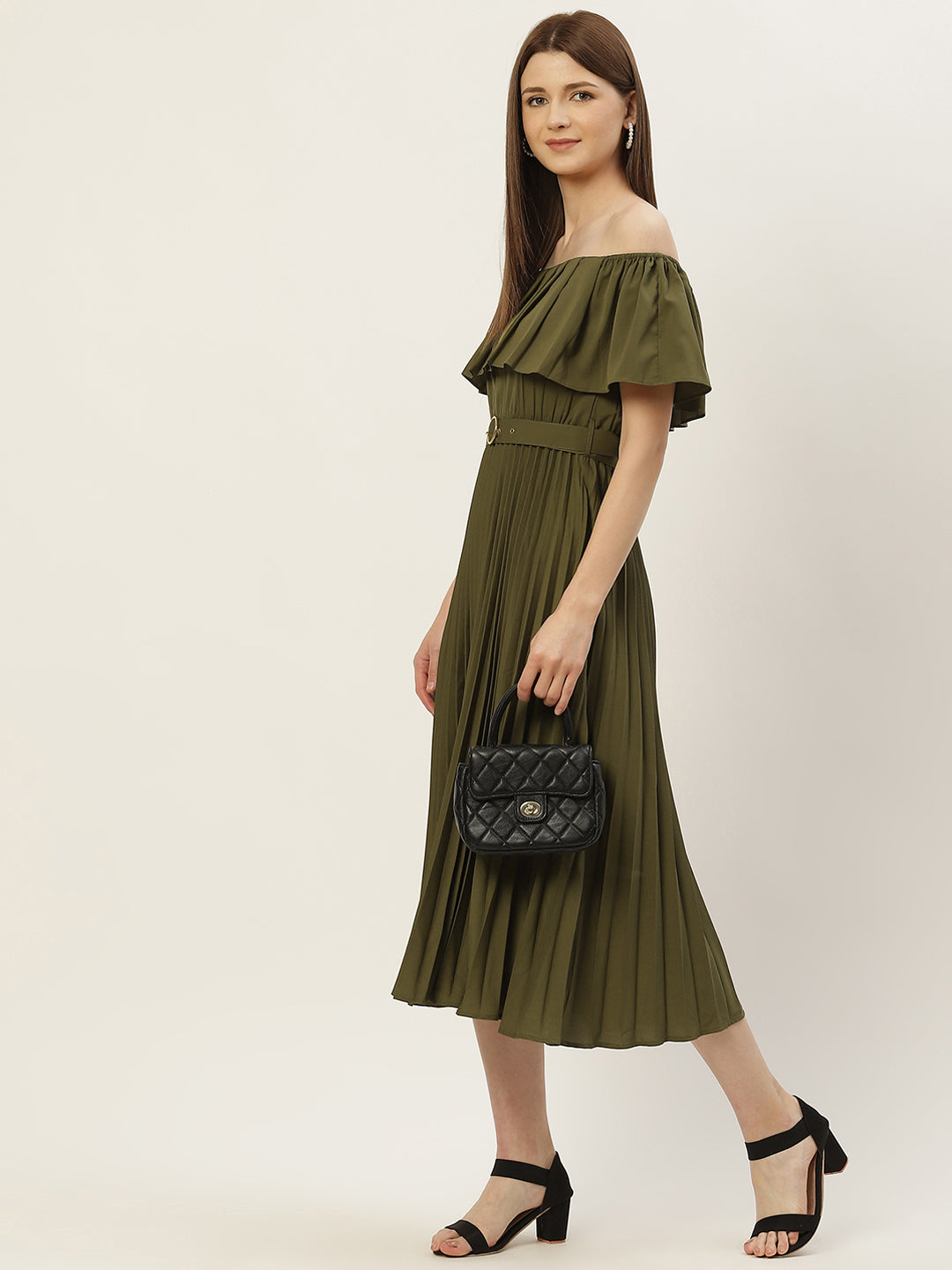 Accordion Plated A-Line Dress