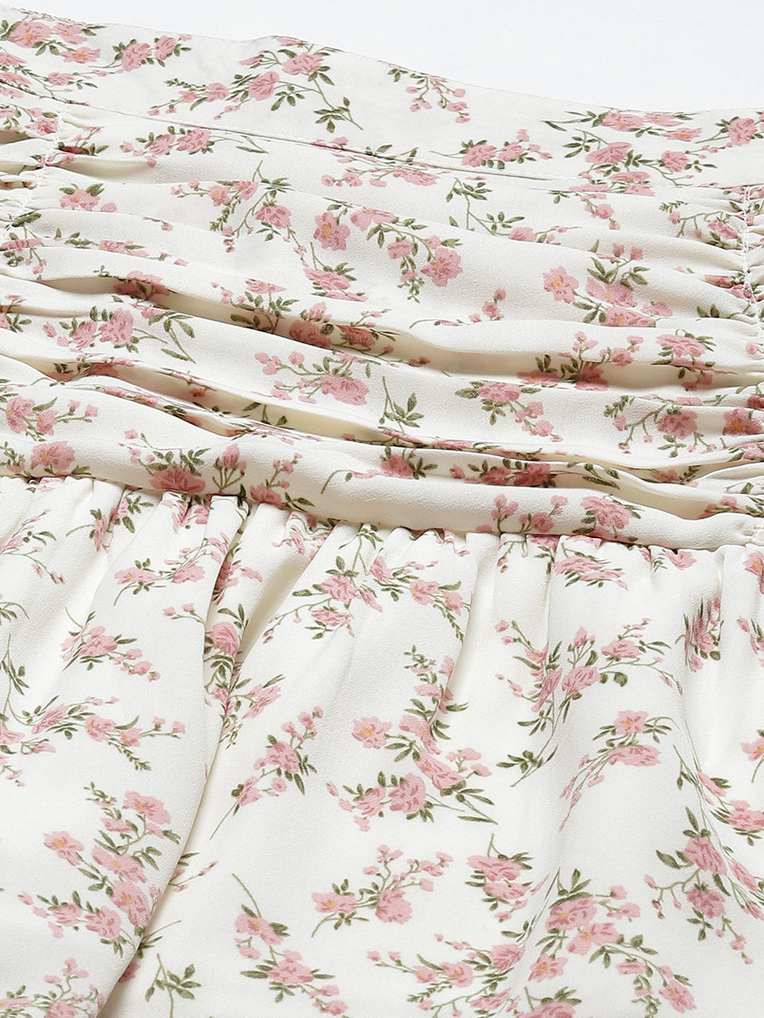 Women Floral Printed Pleated Mini Skirt