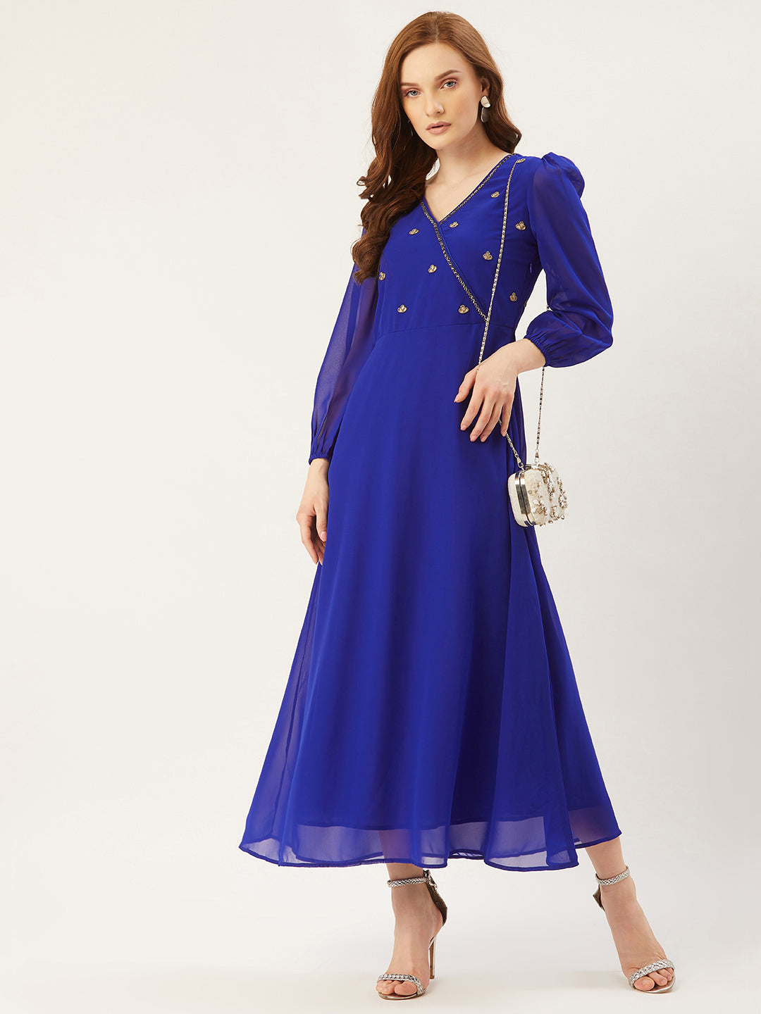 Women A-line Blue Dress