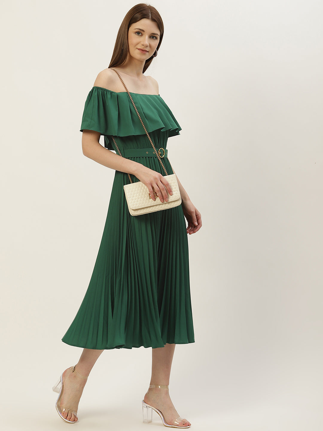 Accordion Plated A-Line Dress