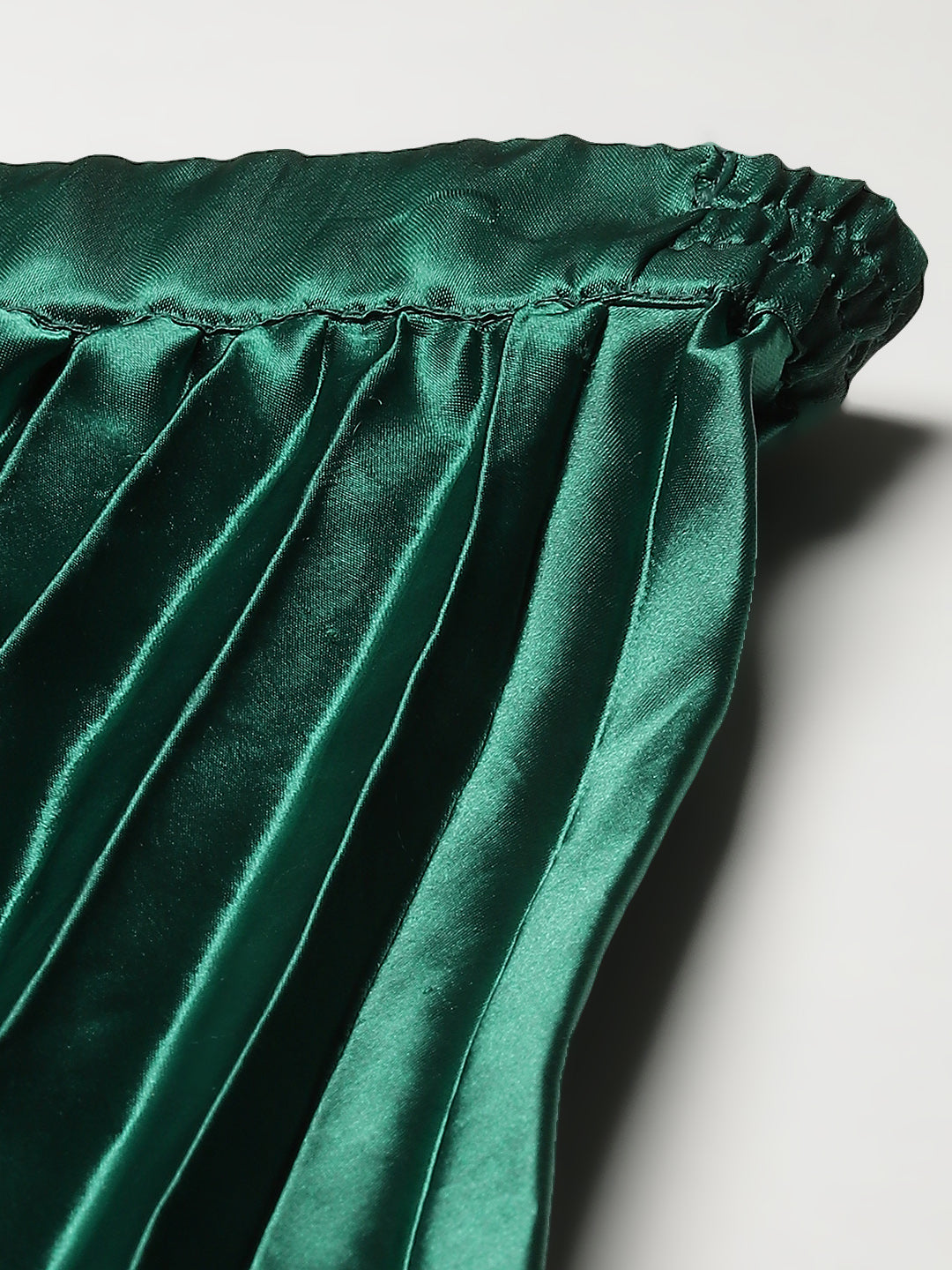 Women Solid Blue Pleated Skirt