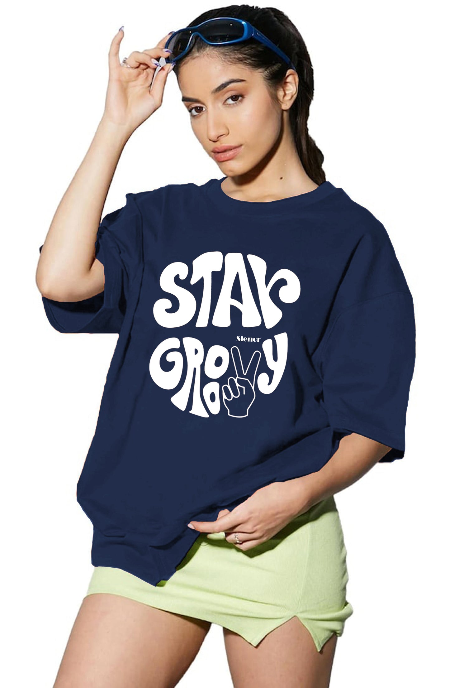 Women's Casual Printed Cotton Blend Drop Shoulder Trendy Long T-Shirt