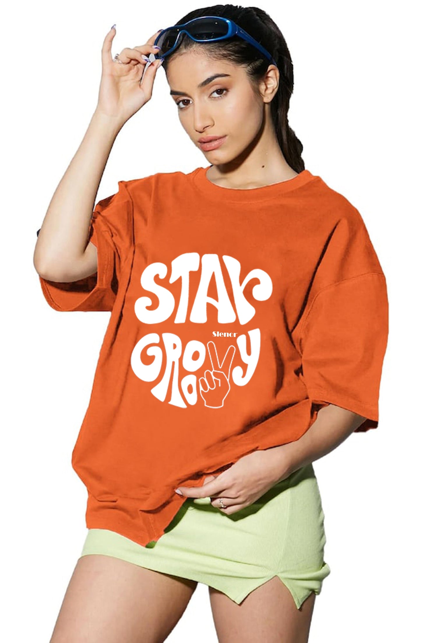 Women's Casual Printed Cotton Blend Drop Shoulder Trendy Long T-Shirt