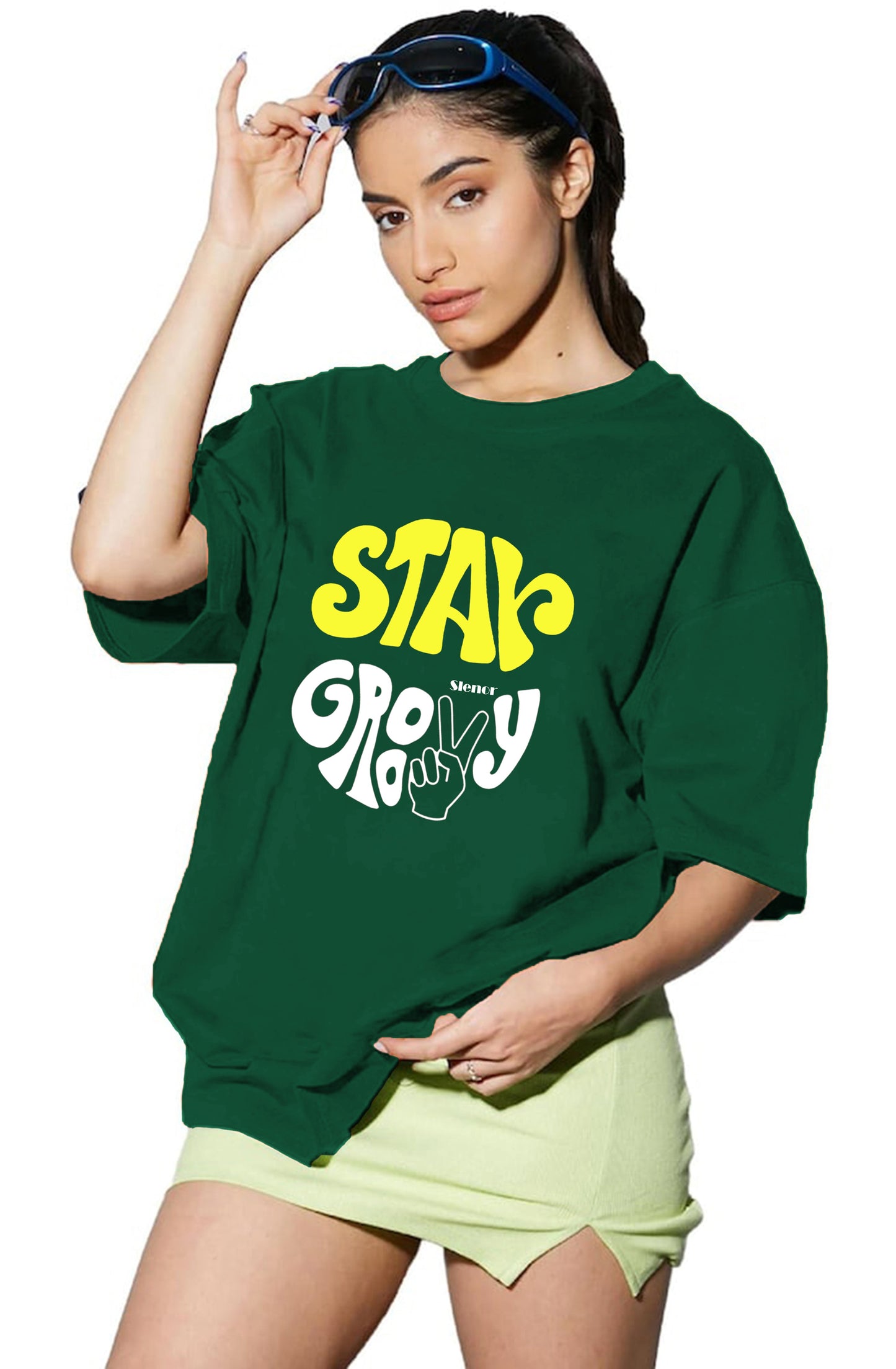 Women's Casual Printed Cotton Blend Drop Shoulder Trendy Long T-Shirt