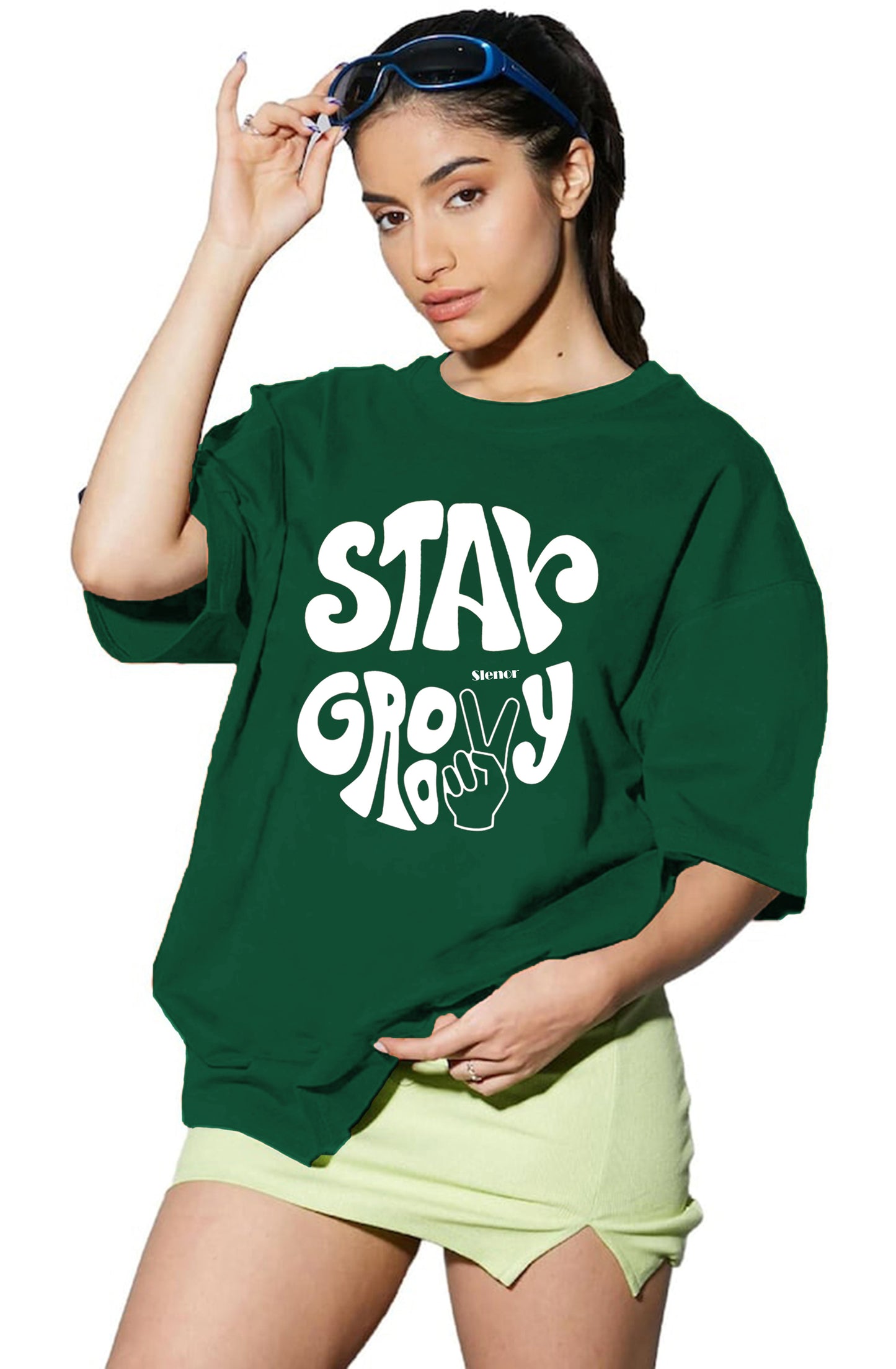 Women's Casual Printed Cotton Blend Drop Shoulder Trendy Long T-Shirt