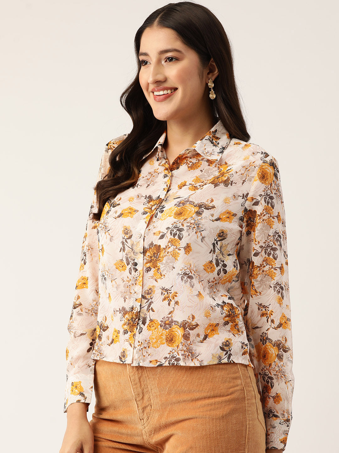 Slenor Women Floral Opaque Printed Casual Shirt