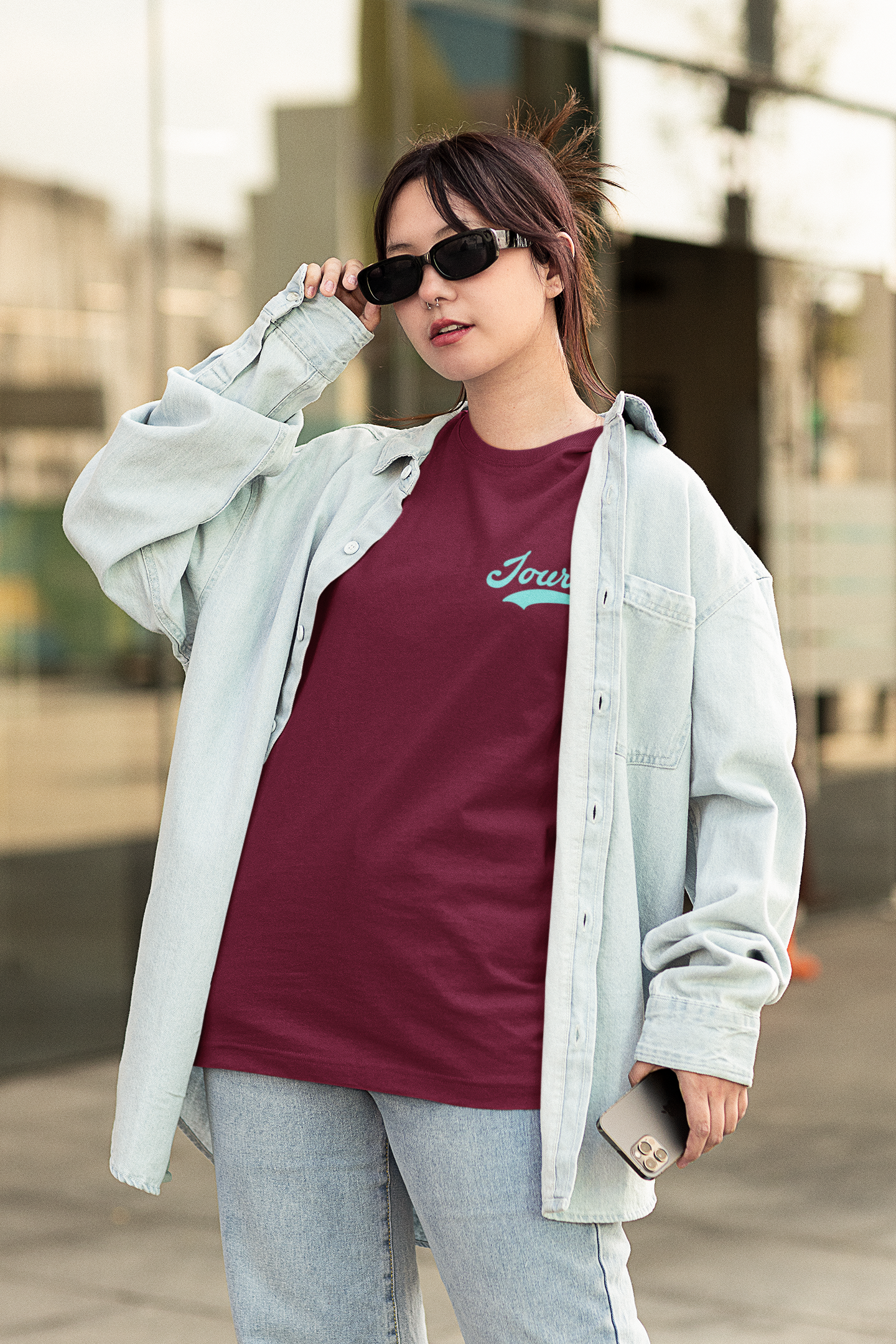 Women Graphic Printed Pure Cotton Drop Shoulder Long T-Shirt