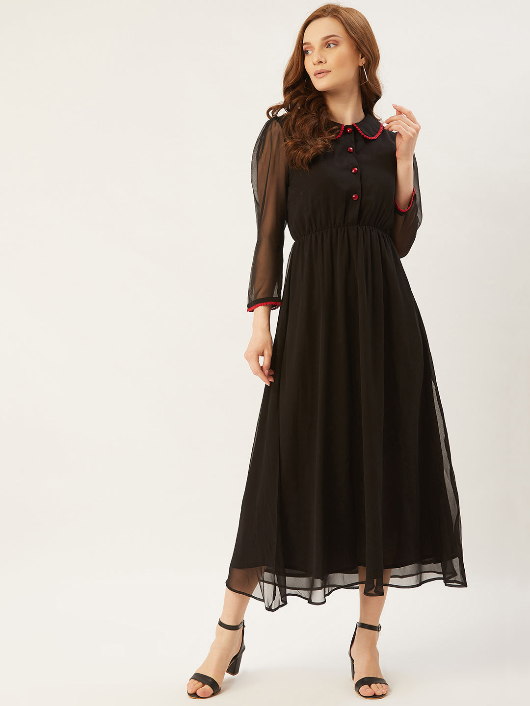 Women A-line Black Dress