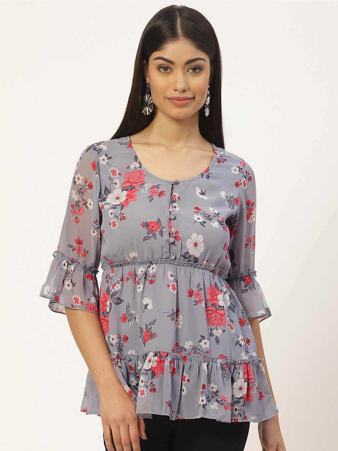 Floral Print Georgette Top