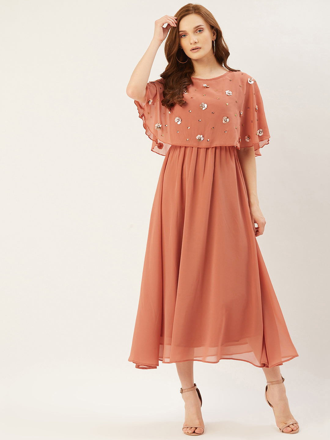 Women Maxi Peach Dress