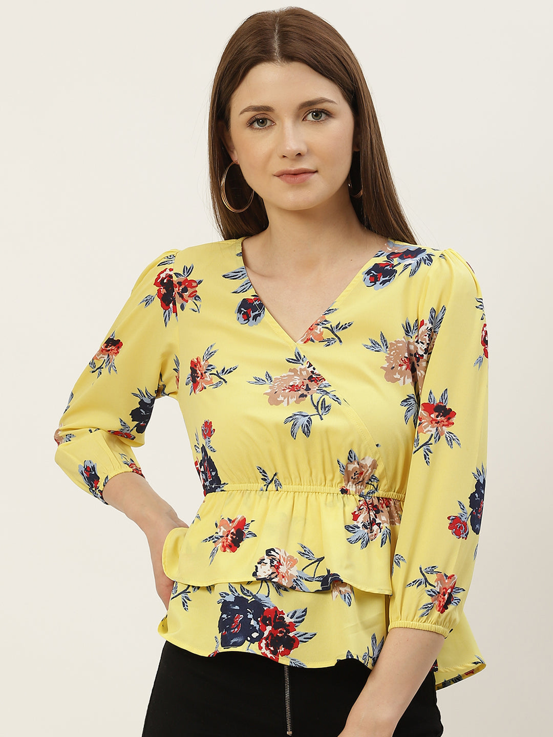 Yellow Floral Printed Top