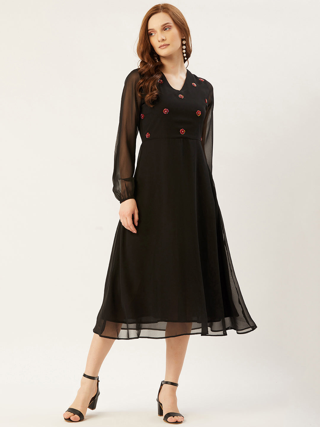 Women A-line Black Dress