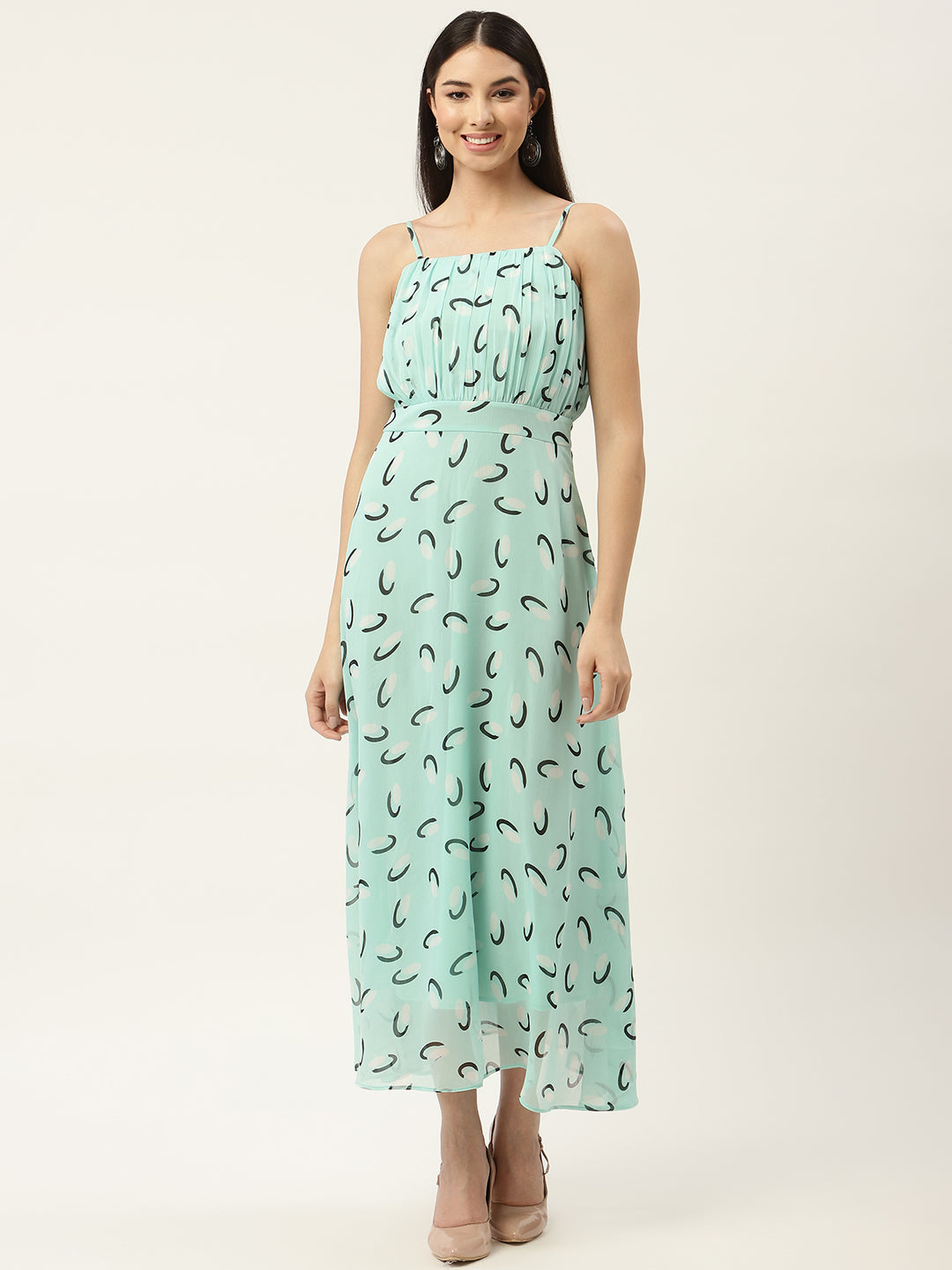 Sea Green Chiffon Maxi Dress