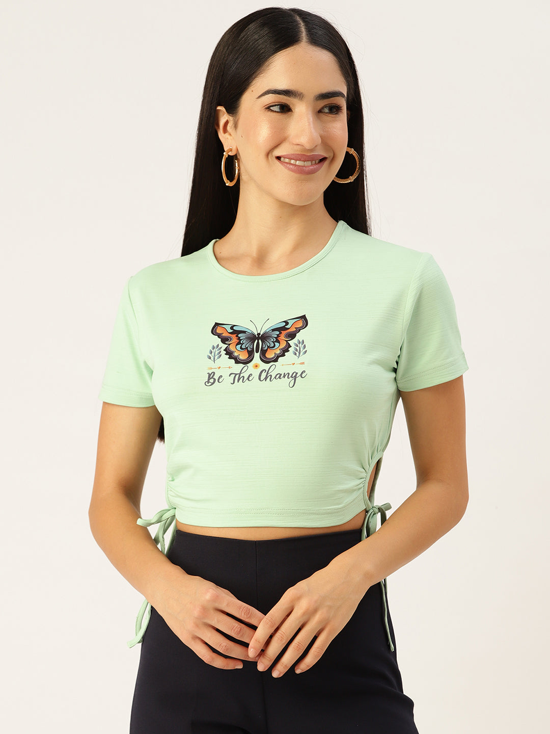 Butterfly Printed Crop Top