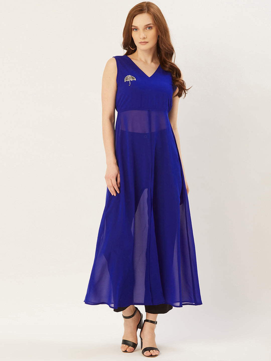 Solid Maxi Dress With Front Slit