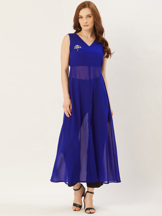 Solid Maxi Dress With Front Slit