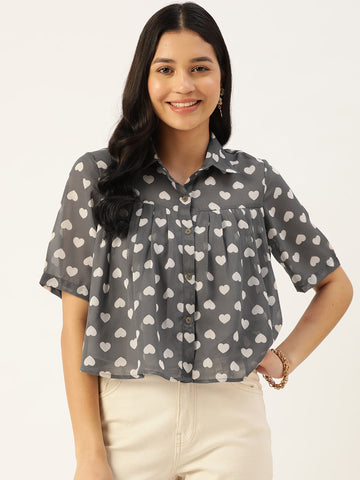 Printed Georgette Party Shirt