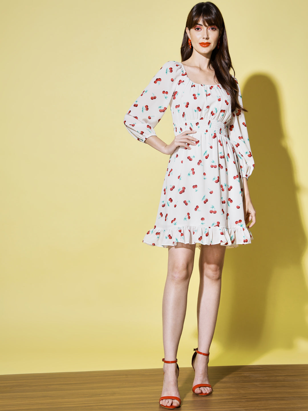 Georgette Printed A-Line Dress