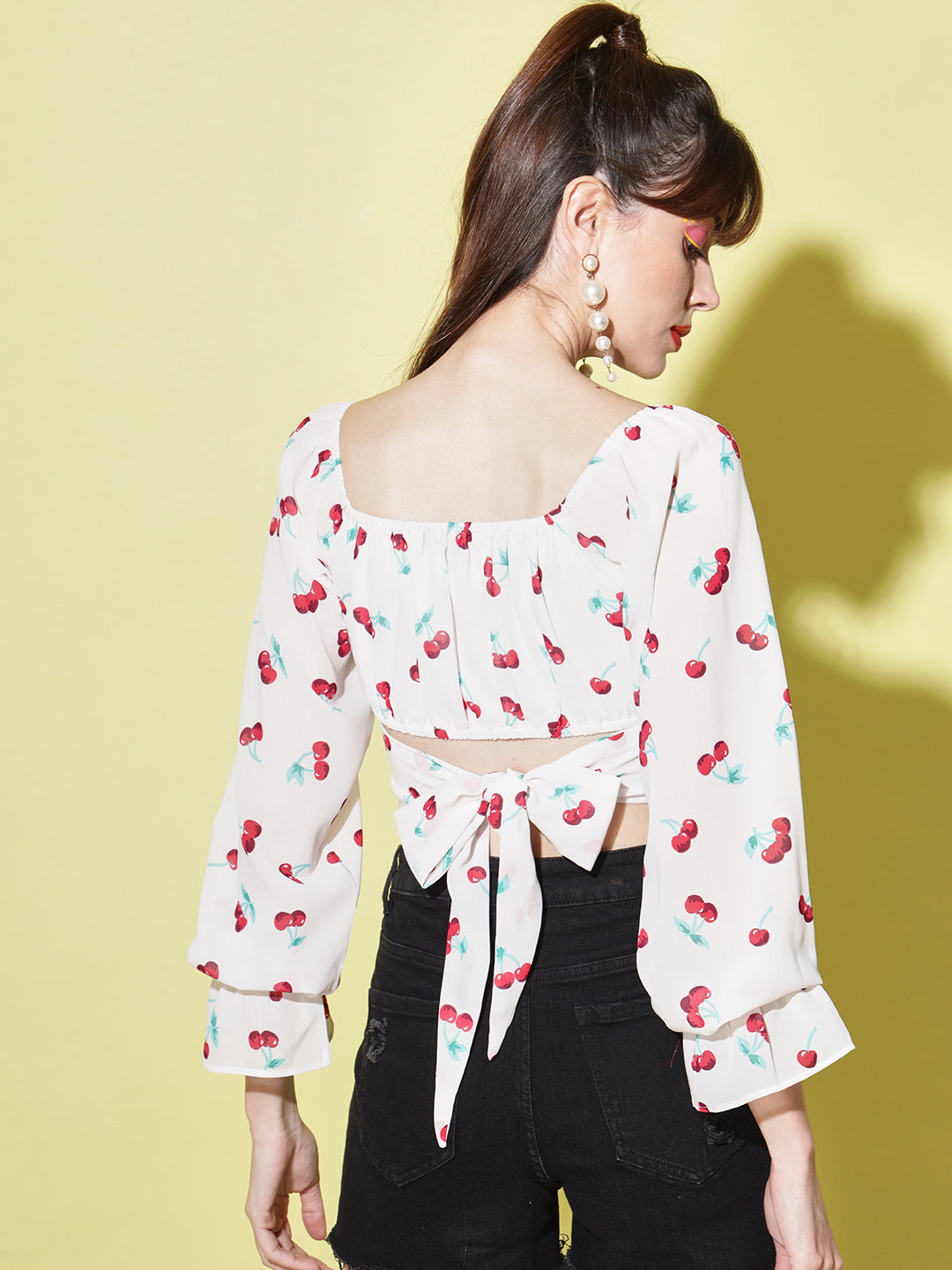 Printed Georgette Crop Top