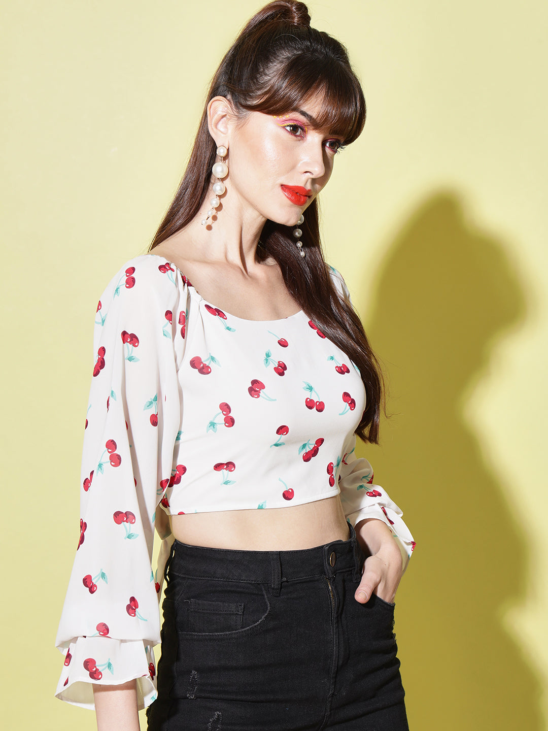 Printed Georgette Crop Top