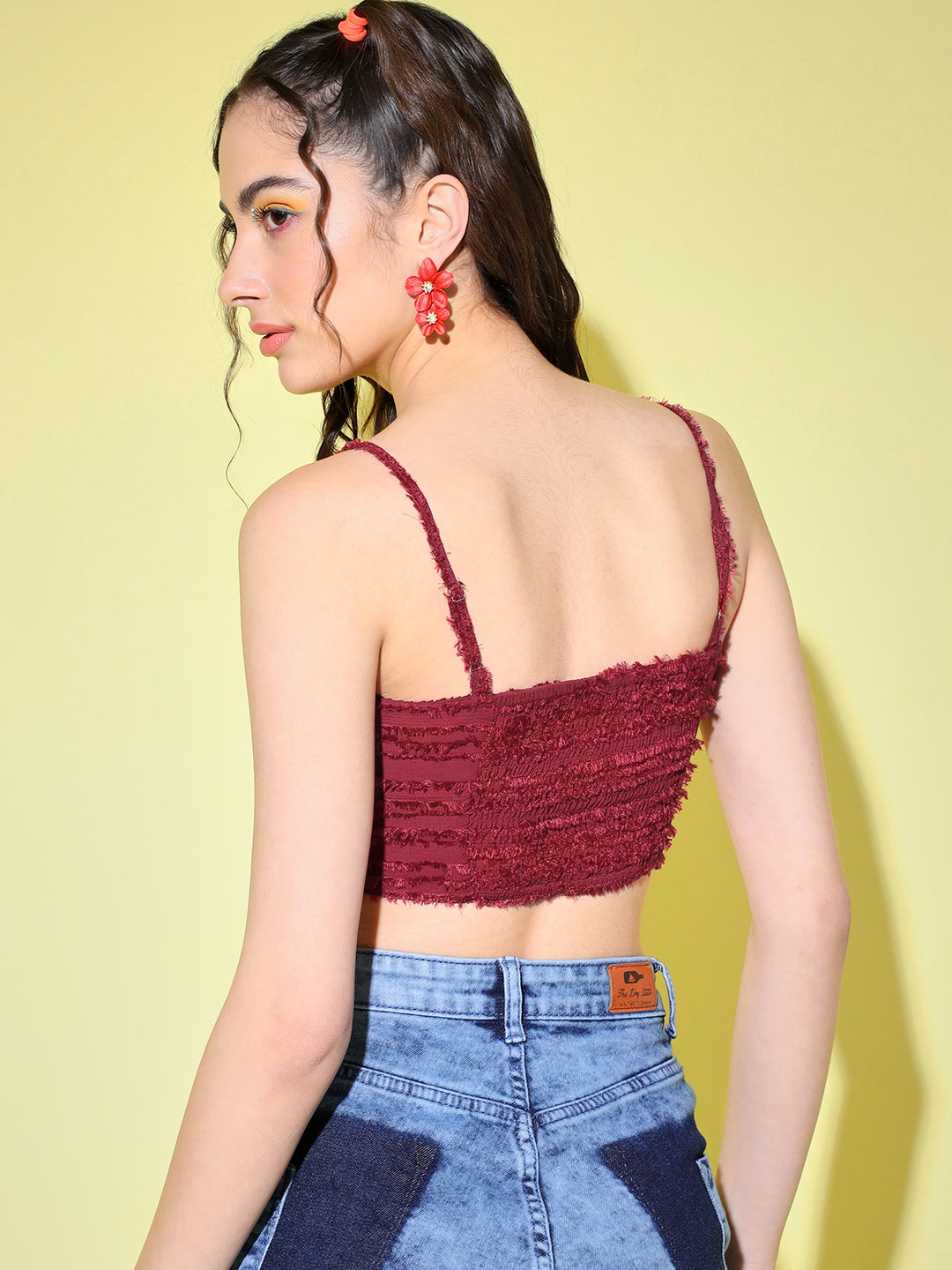 Maroon Women Crop Top