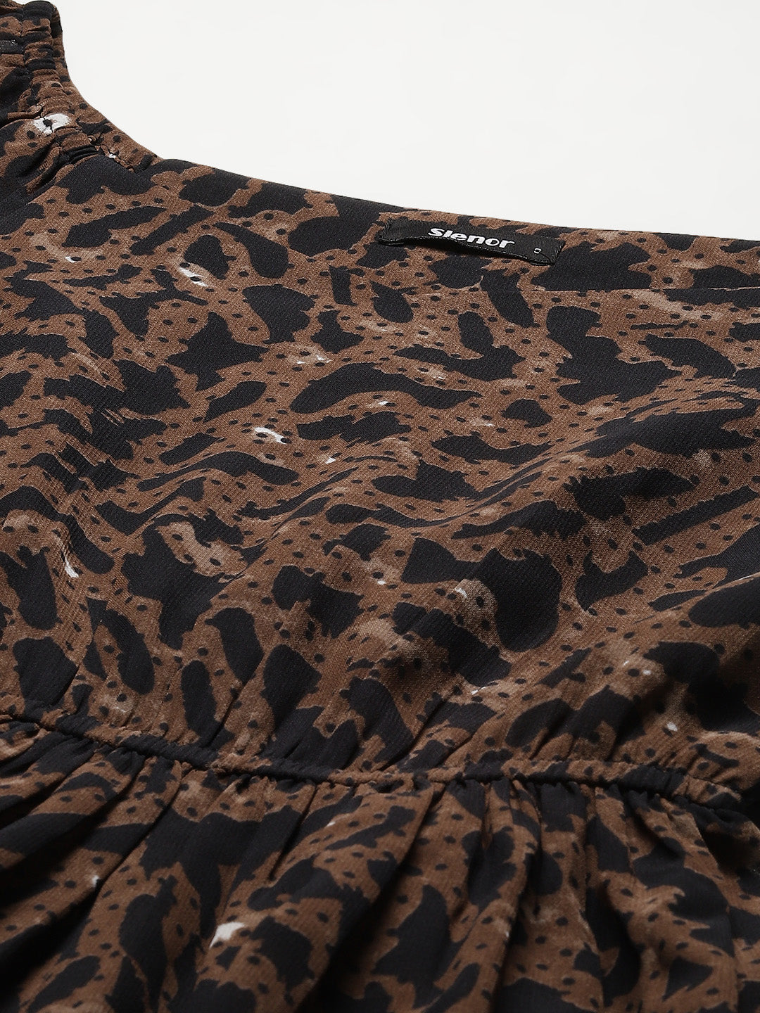 Brown Printed Georgette Top