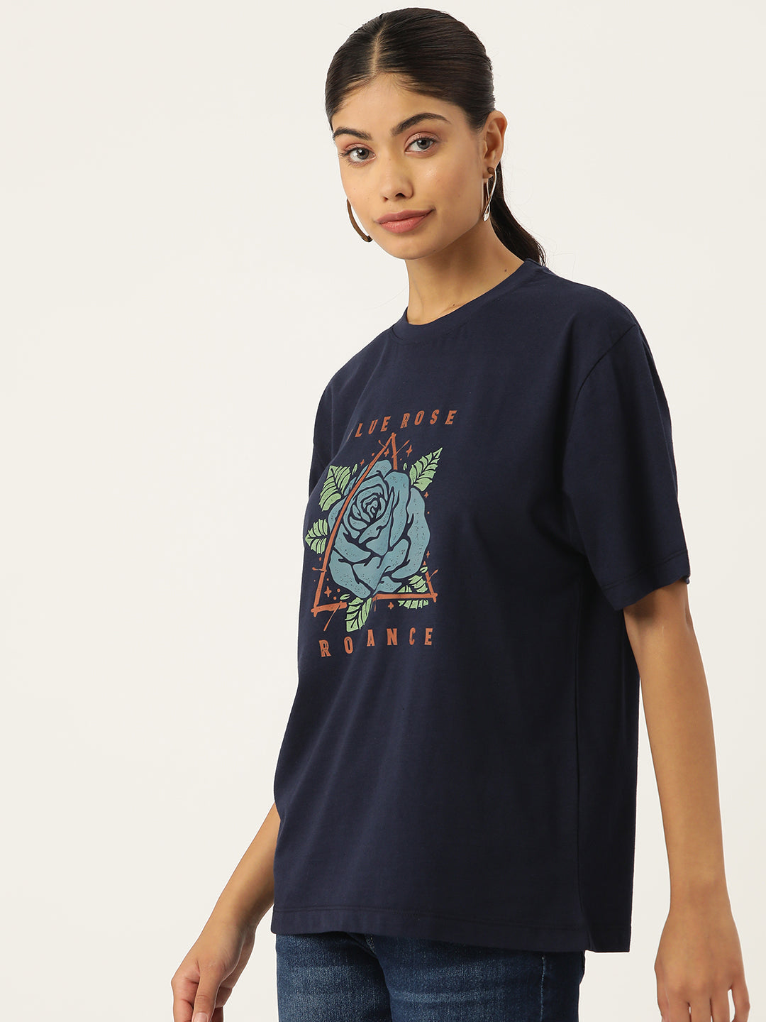 Women Graphic Printed Pure Cotton Long T-shirt