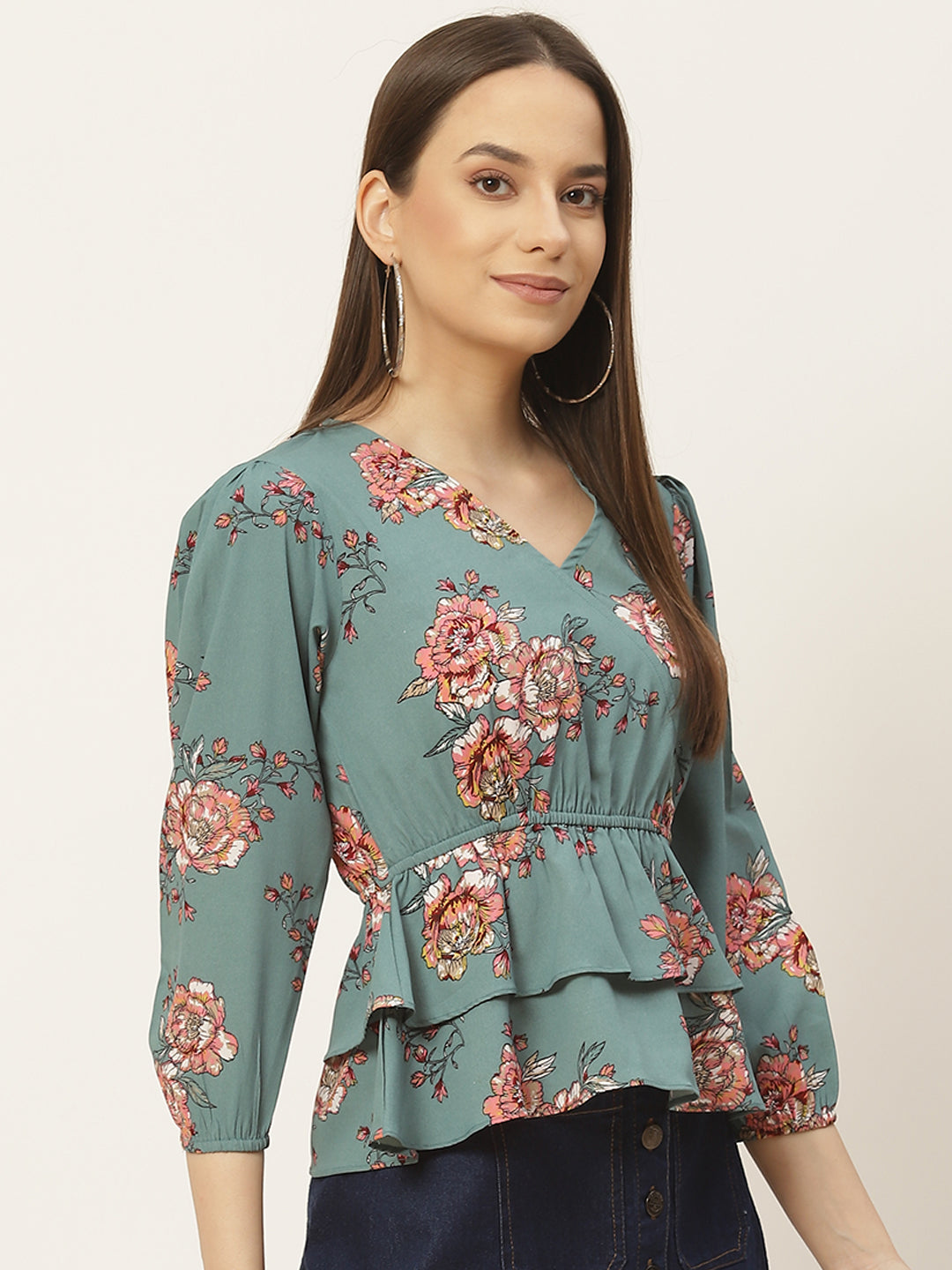 Multicoloured Floral Printed Top