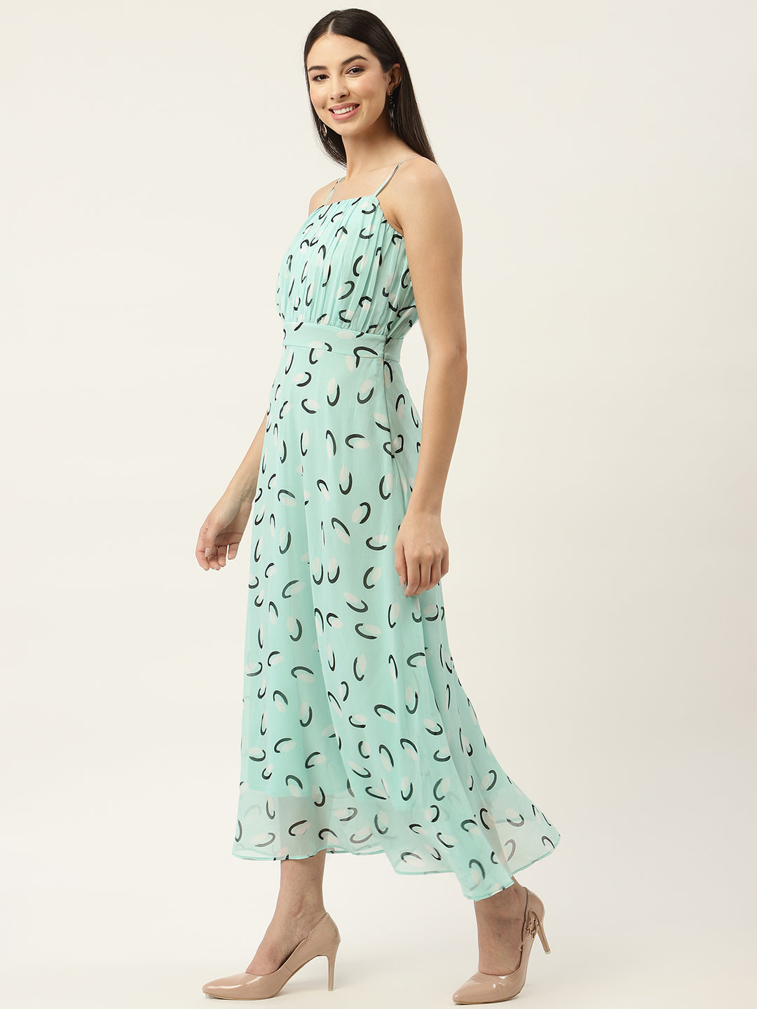 Sea Green Chiffon Maxi Dress