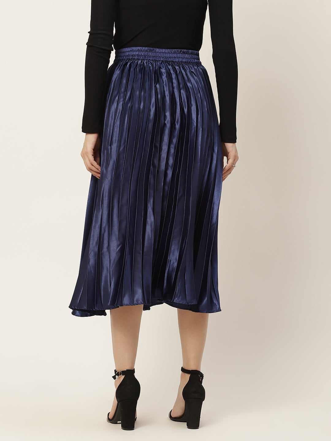 Women Solid Pleated Skirt