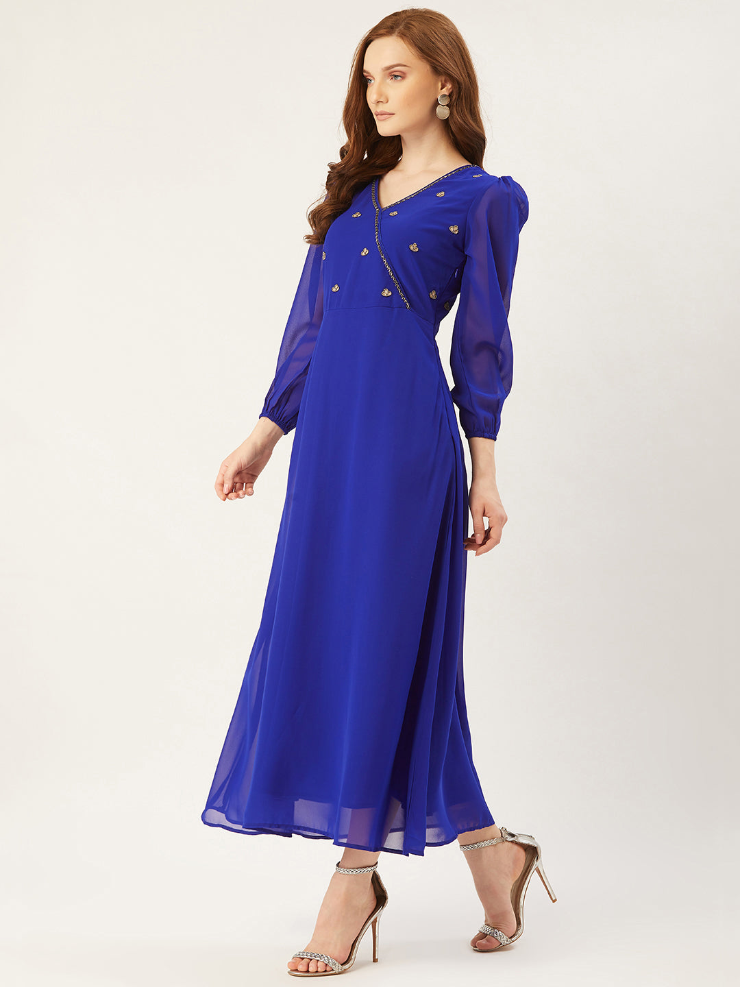 Women A-line Blue Dress