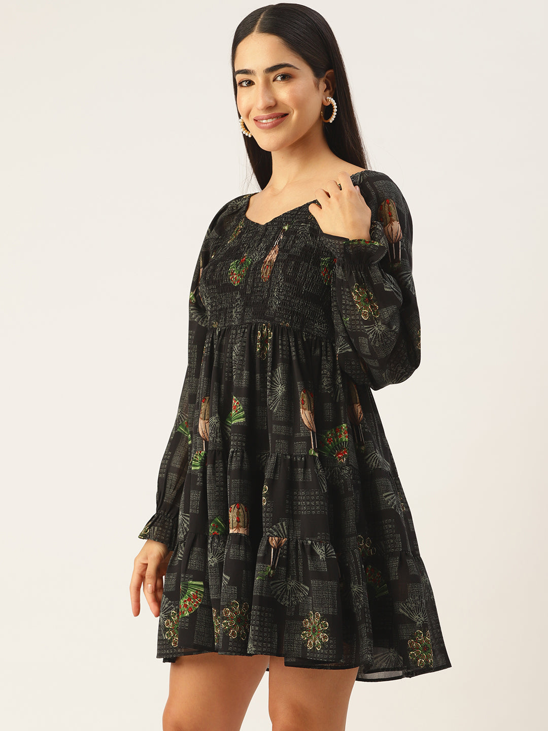 Floral Georgette A-Line Dress