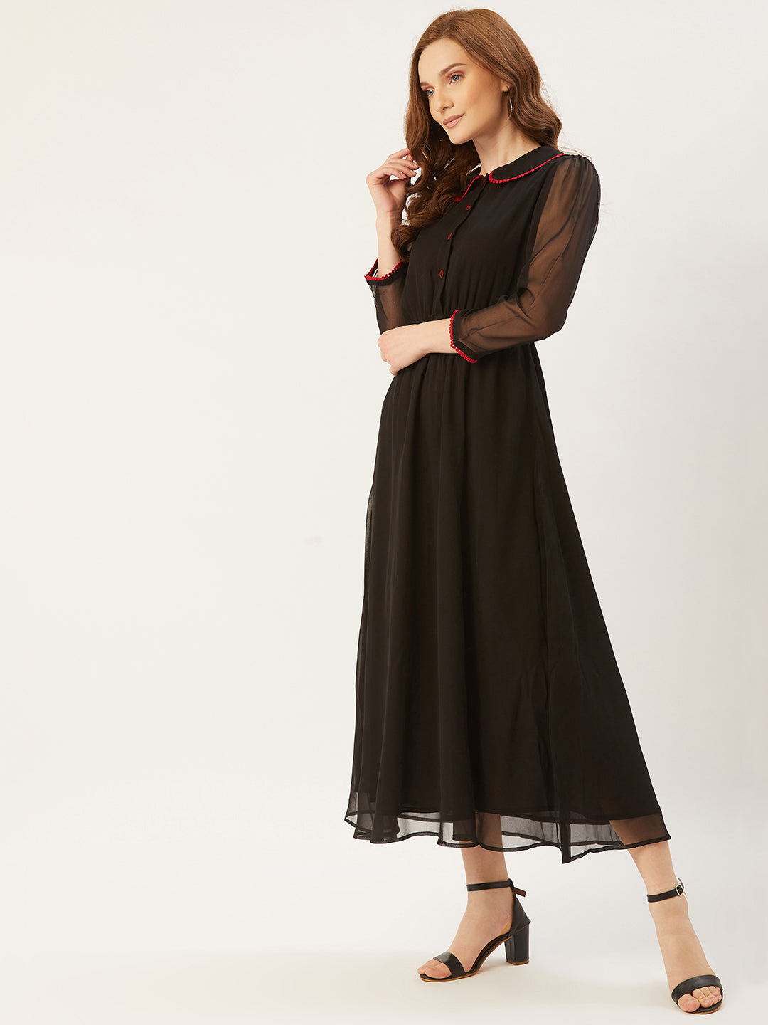 Women A-line Black Dress