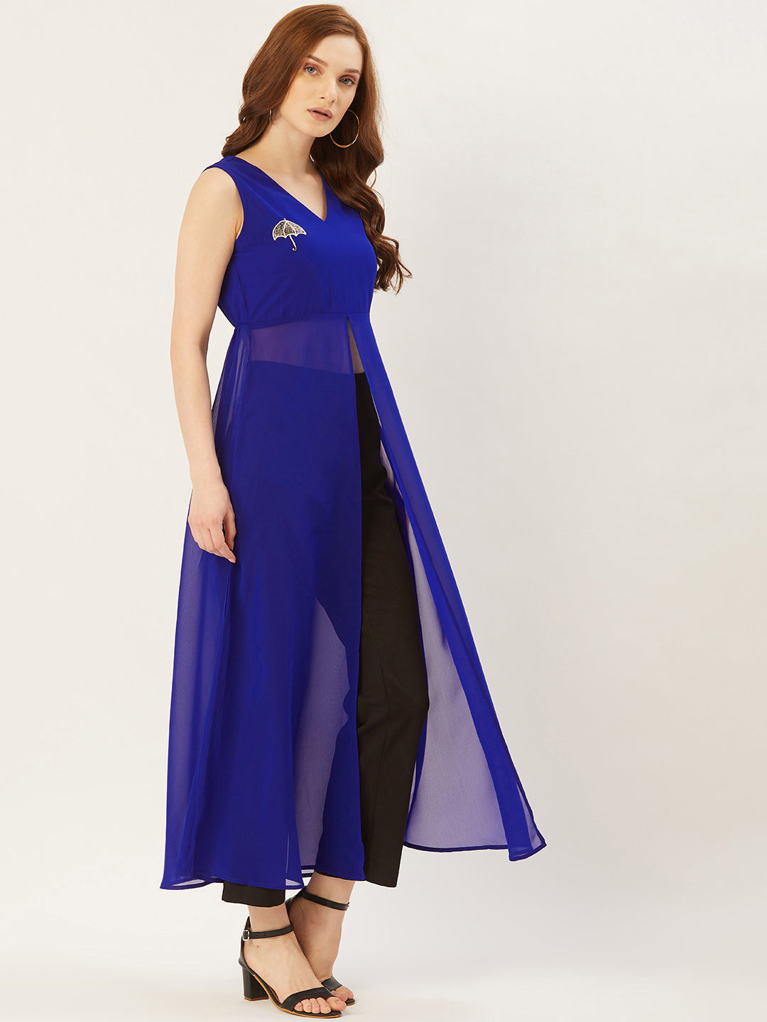 Solid Maxi Dress With Front Slit