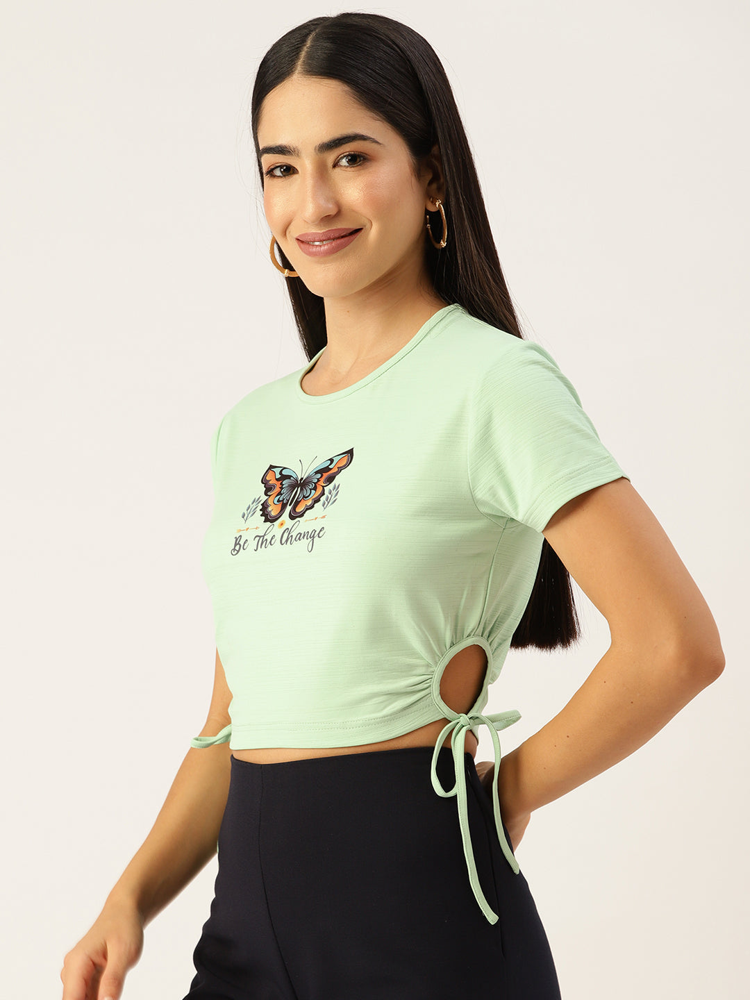 Butterfly Printed Crop Top