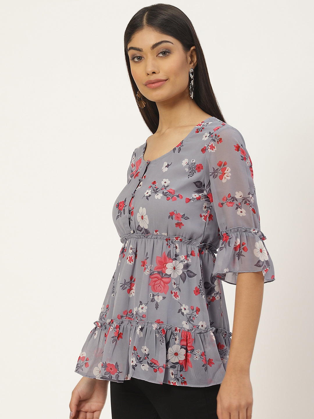 Floral Print Georgette Top