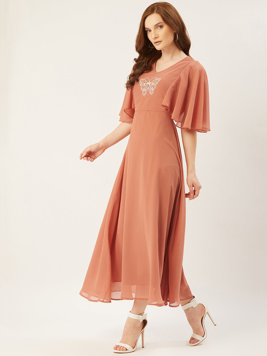 Women Maxi Peach Dress